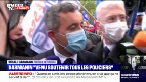 Rassemblement des policiers à Paris: un membre des forces de l'ordre apostrophe Gérald Darmanin