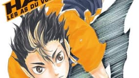 Détail de la couverture d'un exemplaire du manga "Haikyu, les as du volley"