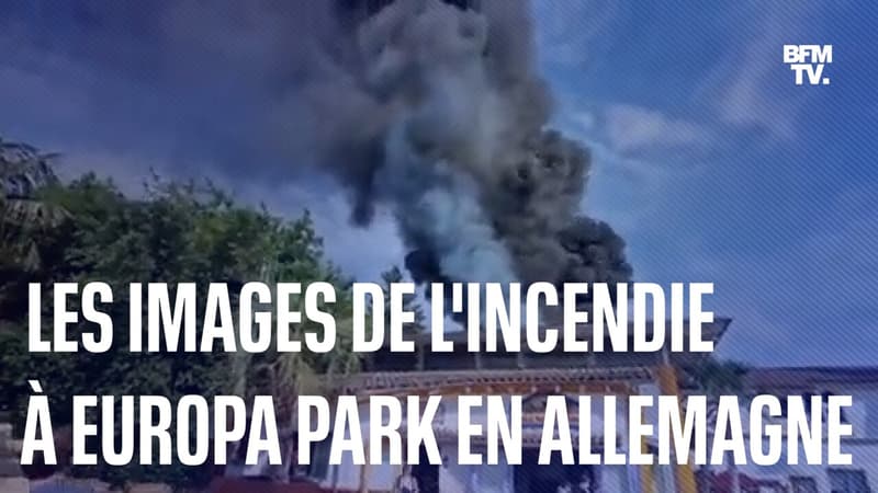 Les images de l'incendie qui s'est déclaré à Europa Park, à Rust, en Allemagne cet après-midi
