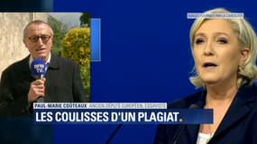 Paul-Marie Coûteaux juge "excessif" le terme de "plagiat" du discours prononcé par François Fillon et repris par Marine Le Pen. 