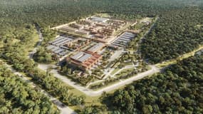 Croquis 3D de la future prison qui doit être construite en Guyane et dont l'ouverture est prévue en 2028. 