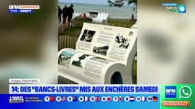 Arromanches-les-Bains: des "bancs-livres" historiques mis aux enchères