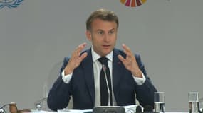 Emmanuel Macron s'exprime à l'ouverture du sommet international sur les océans à Nice le 9 juin 2025.