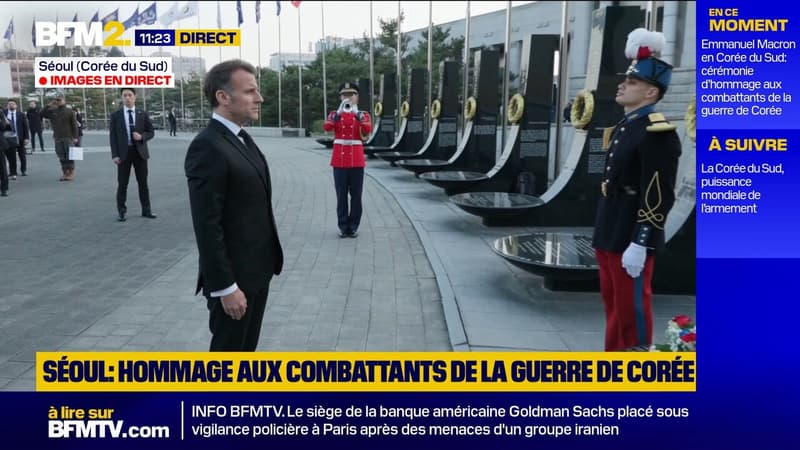 Séoul: Emmanuel Macron rend hommage aux combattants de la guerre de Corée