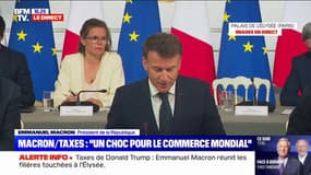 Droits de douane américains: "Un choc pour le commerce international", affirme Emmanuel Macron