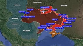 La carte de la situation en Ukraine, au 30e jour de l'invasion russe vendredi 25 mars 2022