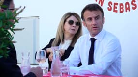 Le président de la République Emmanuel Macron le jeudi 20 avril 2023 à Perols