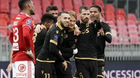 La joie des Niçois face à Brest, le 9 janvier 2022.