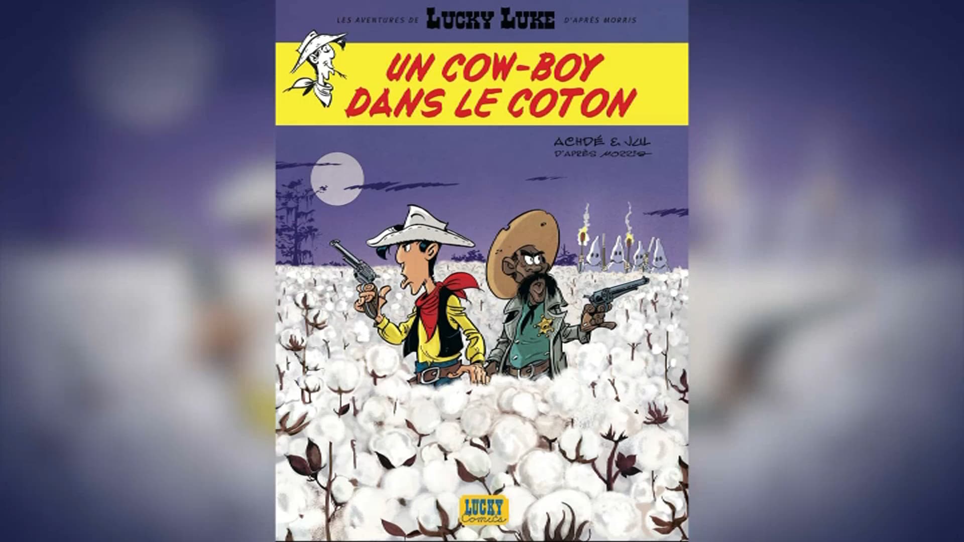 La couverture du prochain album de Lucky Luke