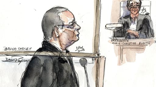 Croquis de Bruno Cholet et la présidente Marie-Christine Plantin, en septembre 2008