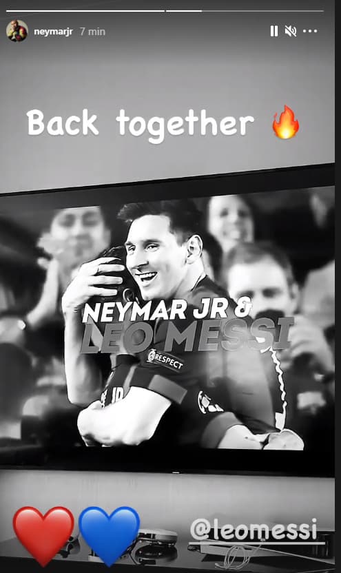 Neymar salue l'arrivée de Messi