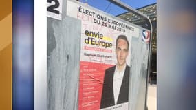 L'affiche électorale de Raphaël Glucksmann a été recouverte de tags antisémites. 