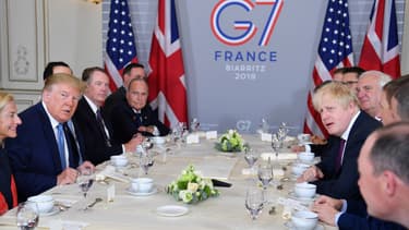 Donald Trump et Boris Johnson, lors de leur première rencontre le 25 août 2019 au G7 à Biarritz.