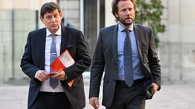 Patrick Kanner et Boris Vallaud arrivent à Matignon, le 21 septembre 2022