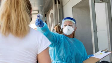 Test au Covid-19 à Los Angeles aux Etats-Unis, le 24 juillet 2020