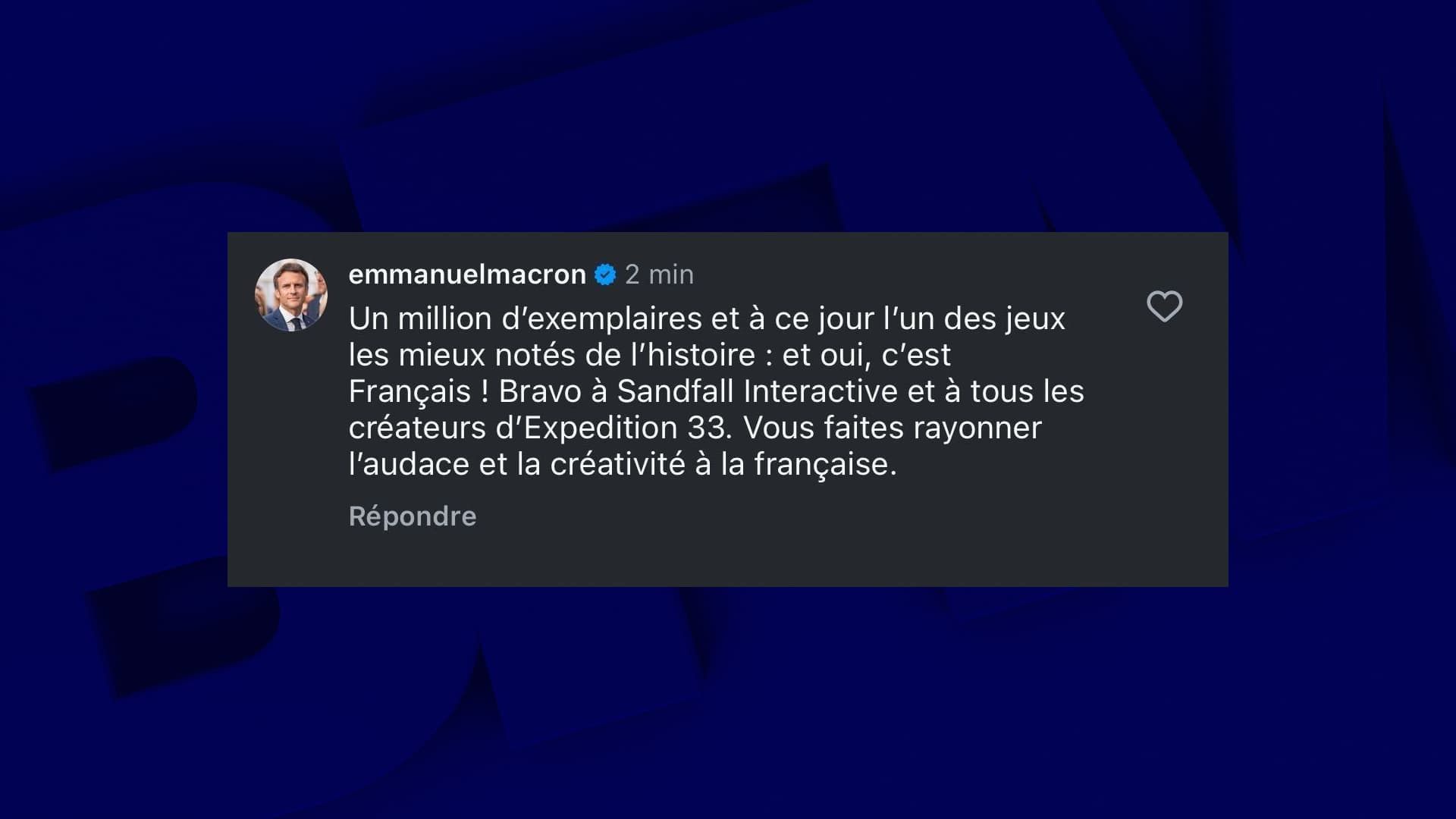 Le commentaire d'Emmanuel Macron sur "Expedition 33".
