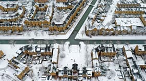 Une photo aérienne de l'est de Londres, le 12 décembre 2022