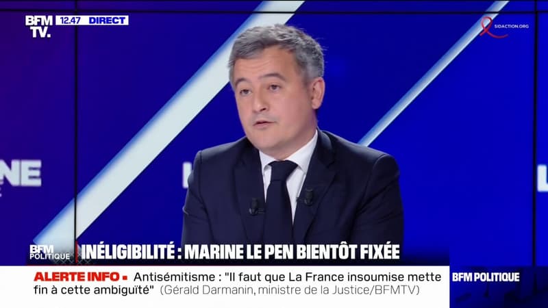 Marine Le Pen condamnée à une peine d'inéligibilité? Gérald Darmanin 