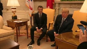 Emmanuel Macron et Donald Trump dans le Bureau ovale
