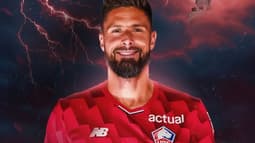 Olivier Giroud avec le maillot de Lille