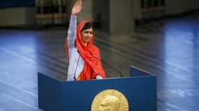 Malala Yousafzai lors de la remise de son Prix Nobel de la paix le 10 décembre 2014 à Oslo