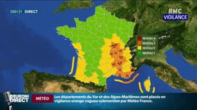 Onze départements placés en vigilance orange en raison des intempéries