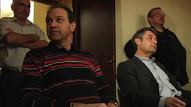 Michel Dheilly, le directeur de production (g.) et Bernard Glesser, le directeur des ressources humaines du site d'Amiens-Nord, retenus sur le site dans la nuit de lundi à mardi.