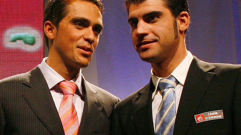 Alberto Contador aux côtés d'Oscar Pereiro