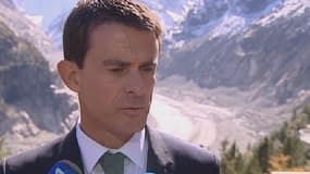 Manuel Valls s'est rendu vendredi à la Mer de Glace, à Chamonix, un déplacement placé sous le signe des enjeux climatiques à l'approche de la Cop-21.