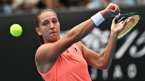 Diane Parry lors de sa victoire face à la Russe Mirra Andreeva (6-1, 1-6, 6-1), au 3e tour de l'Open d'Australie, le 19 janvier 2024