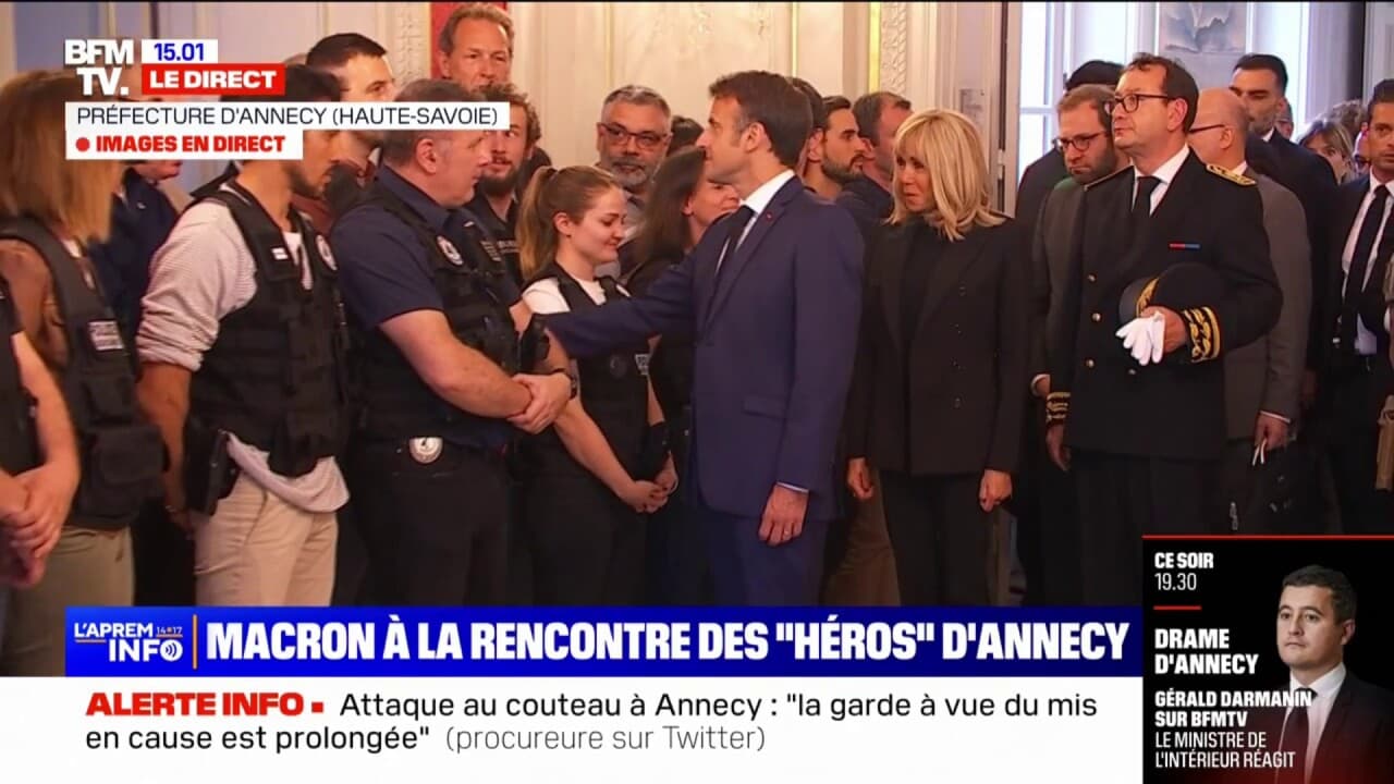 Emmanuel Et Brigitte Macron Rencontrent Les H Ros D Annecy La Pr Fecture