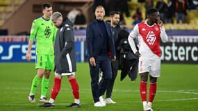Adi Hütter et les Monégasques après la déconvenue en Ligue des champions, 27 novembre 2024