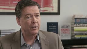 James Comey répond aux questions de Ruth Elkrief sur BFMTV, le 17 avril 2018.