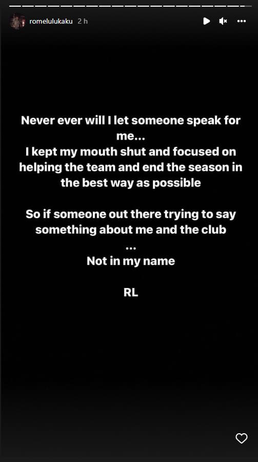 Le message de Lukaku sur Instagram.