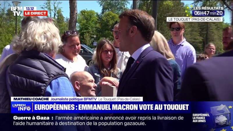 Européennes: Emmanuel Macron est arrivé au Touquet pour voter