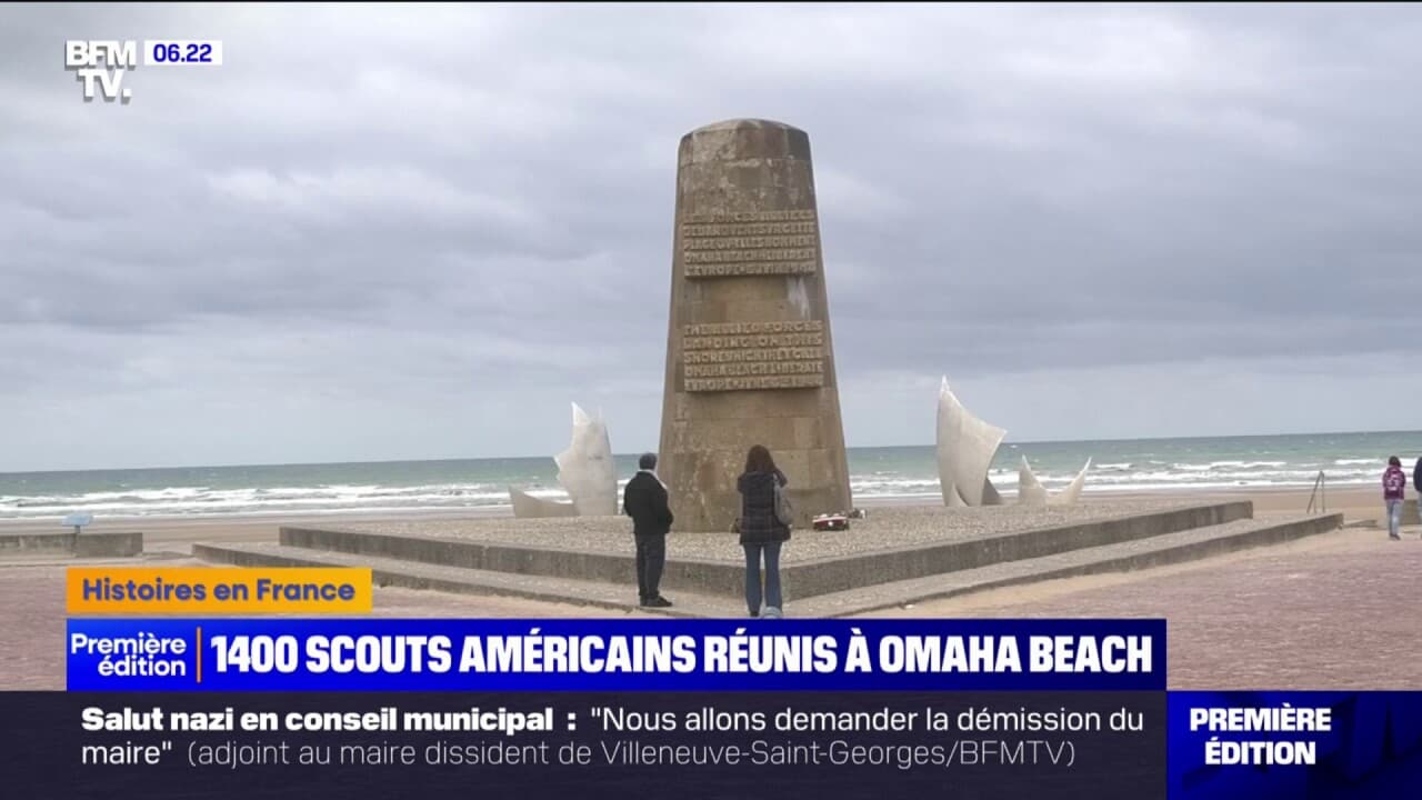 1.400 Scouts Américains Se Sont Réunis Sur La Plage D'omaha Beach En 