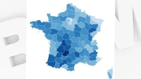 La carte de la participation à 17h lors du second tour des élections législatives, le 19 juin 2022.