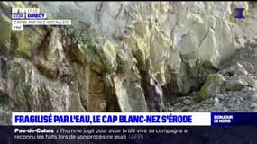 Pas-de-Calais: fragilisé par l'eau, le cap Blanc-Nez s'érode