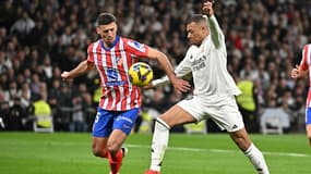 Clément Lenglet et Kylian Mbappé, à Madrid le 8 février 2025