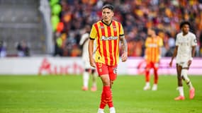 Martin Satriano lors de Lens-Nice, le 28 septembre 2024 en Ligue 1