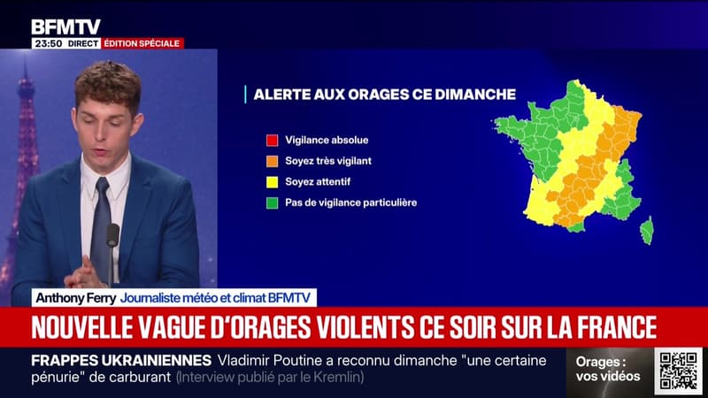 Nouvelle vague d'orages violents ce soir sur la France - 28/06