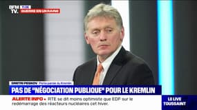 Guerre en Ukraine: le porte-parole du Kremlin Dmitri Peskov exclue des "négociations publiques" 