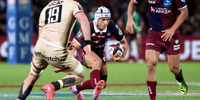 Le joueur de l'Union Bordeaux-Bègles Louis Bielle-Biarrey face au LOU, 4 octobre 2025