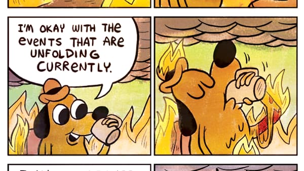 La planche complète dont est issu le mème "This is fine"
