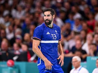 Nikola Karabatic lors du quart de finale des Jeux olympiques France-Allemagne en août 2024.