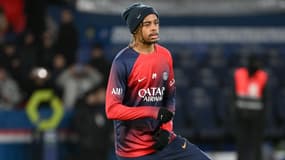Bradley Barcola avec le PSG le 9 décembre 2023