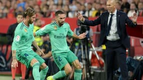 De gauche à droite: Sergio Ramos, Dani Carvajal et Zinedine Zidane