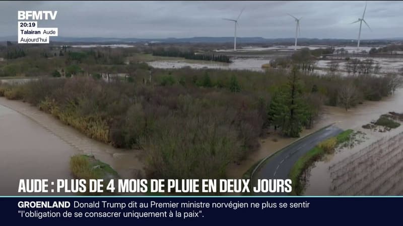 Plus de quatre mois de pluie sont tombés en deux jours dans l'Aude