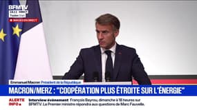 Rencontre avec le chancelier allemand: "Nous avons connu des vies politiques, en Allemagne et en France, différentes mais elles n'ont jamais empêché le couple franco-allemand d'avancer", estime Emmanuel Macron