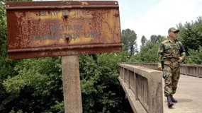 Un soldat sud-coréen gardant le "Pont de non-retour", dans la zone de démarcation entre les deux Corées (photo d'illustration)